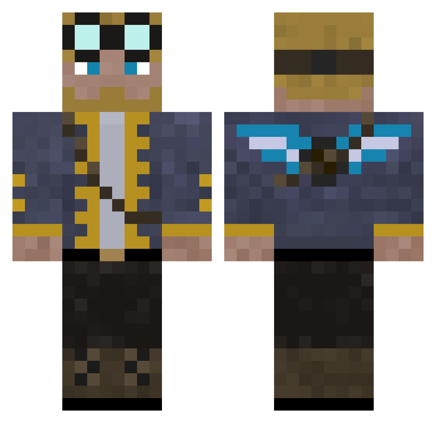 Thorvaald Minecraft skin, front and back view
