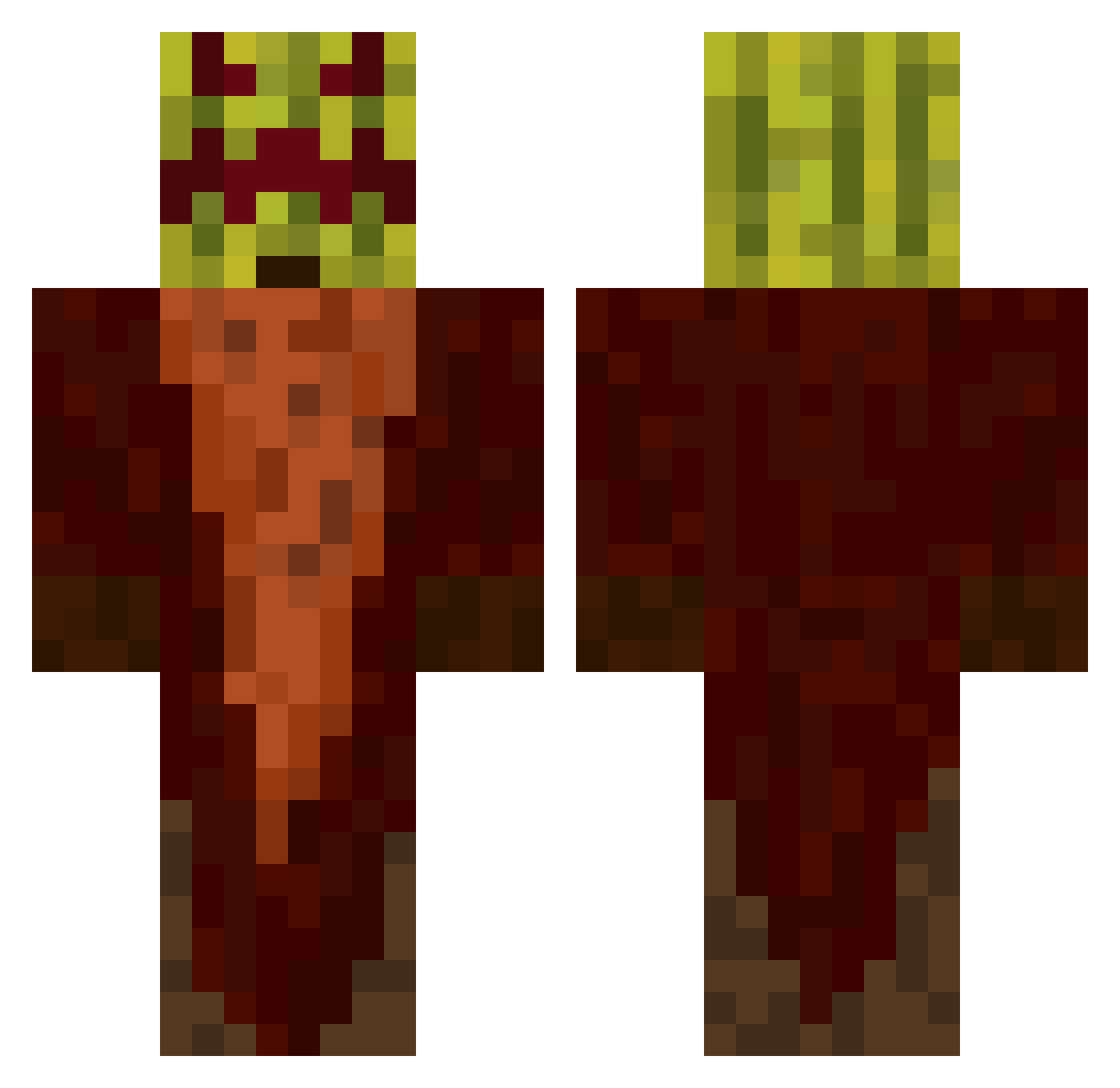 tomtiddle Minecraft skin, front and back view