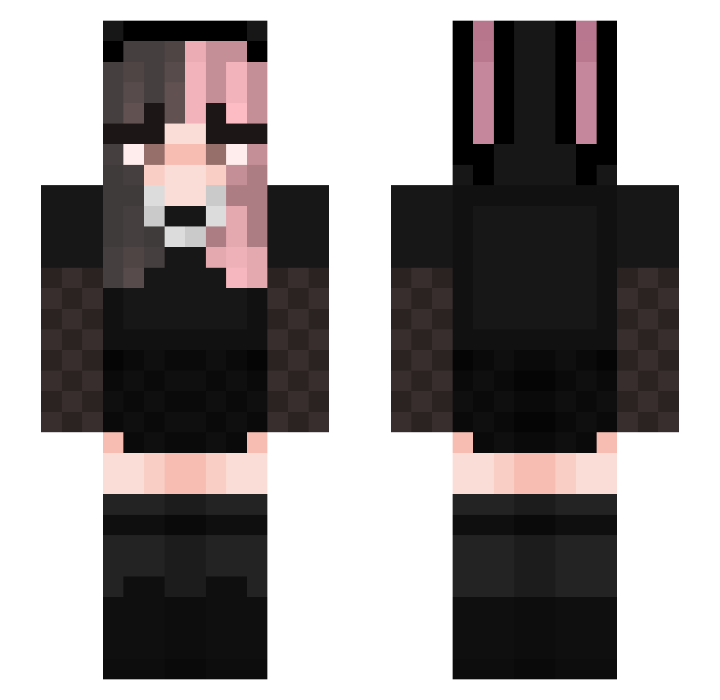 CoralsBF Minecraft skin, front and back view