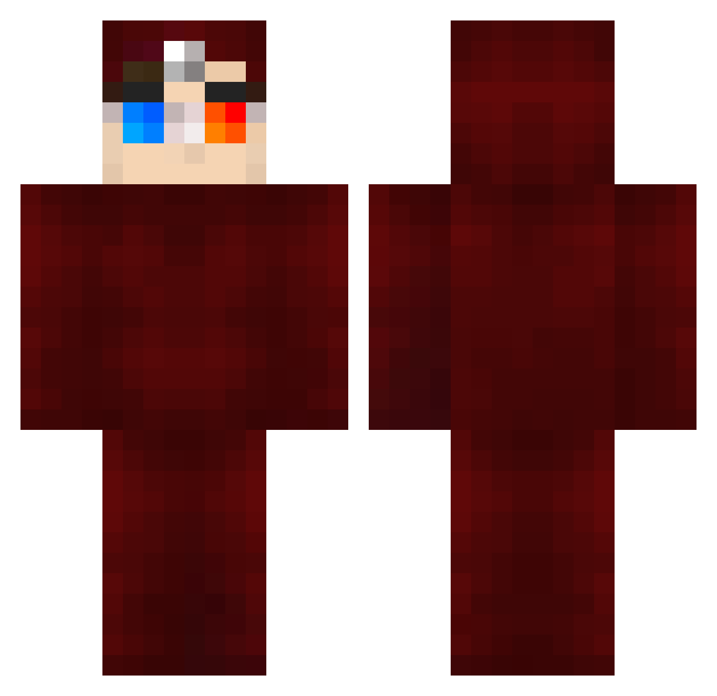 Rydem Minecraft skin, front and back view