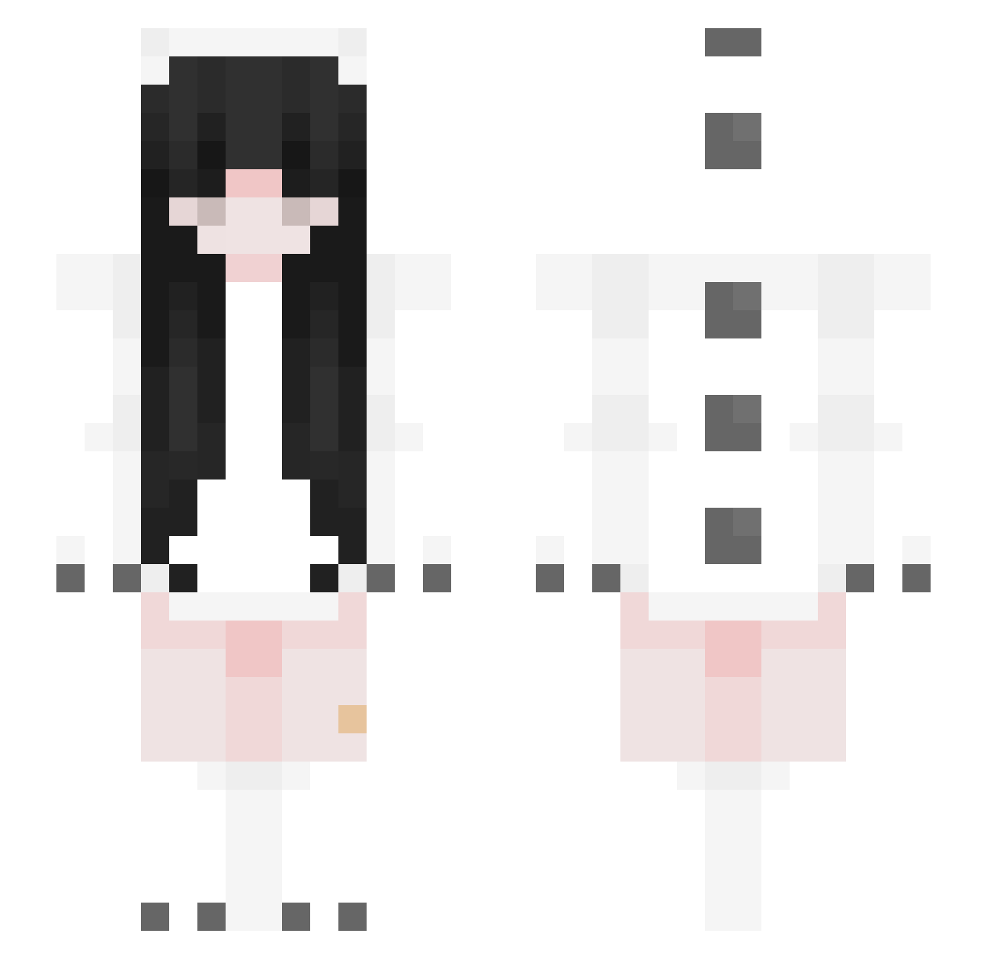 NotLewds Minecraft skin, front and back view