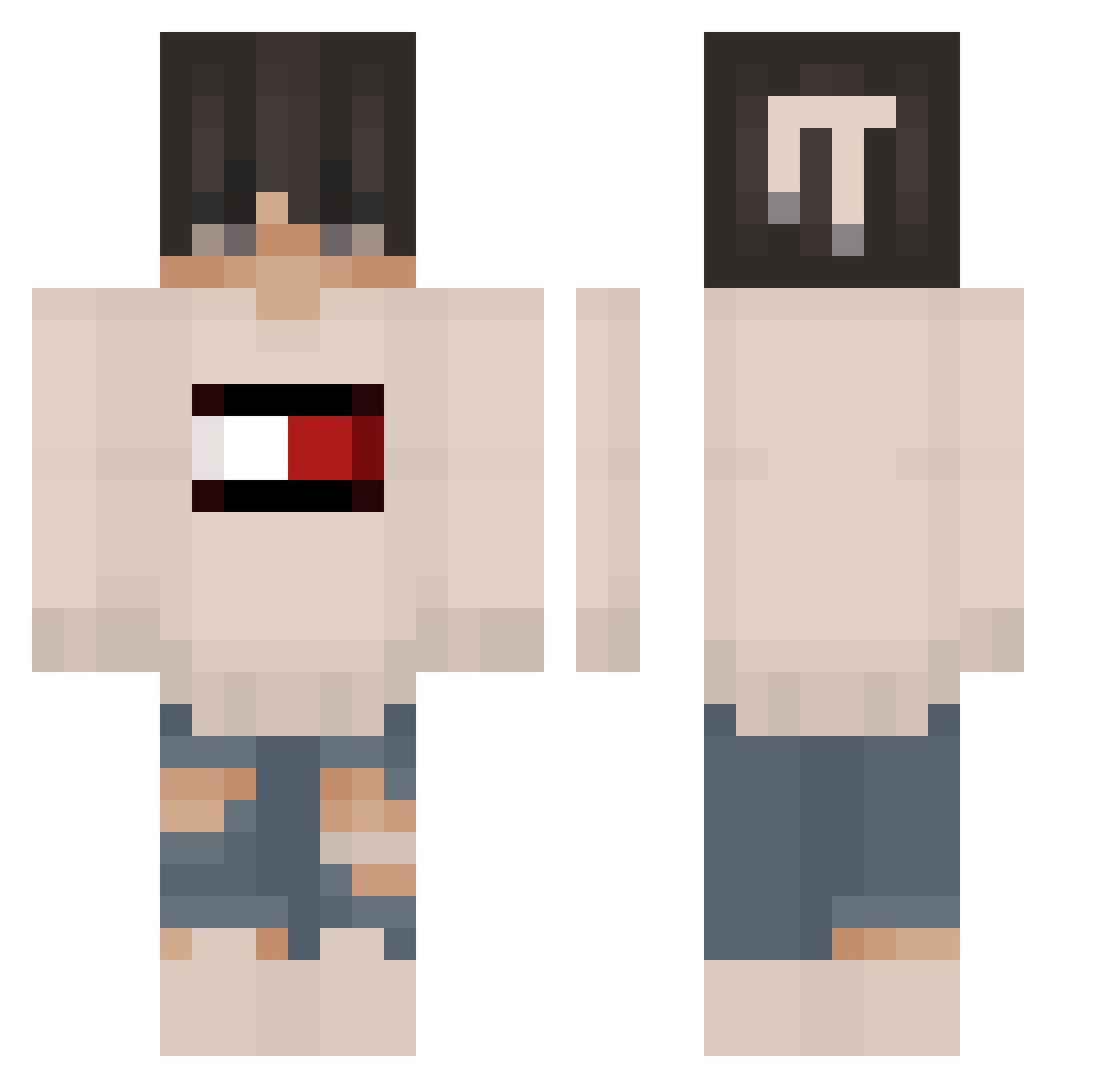 SaucySorcerer Minecraft skin, front and back view