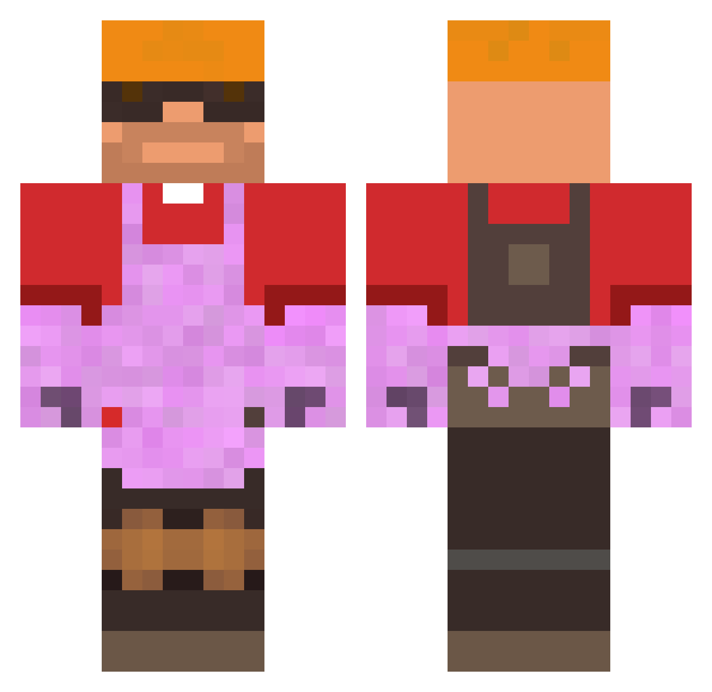ItzDeidad Minecraft skin, front and back view