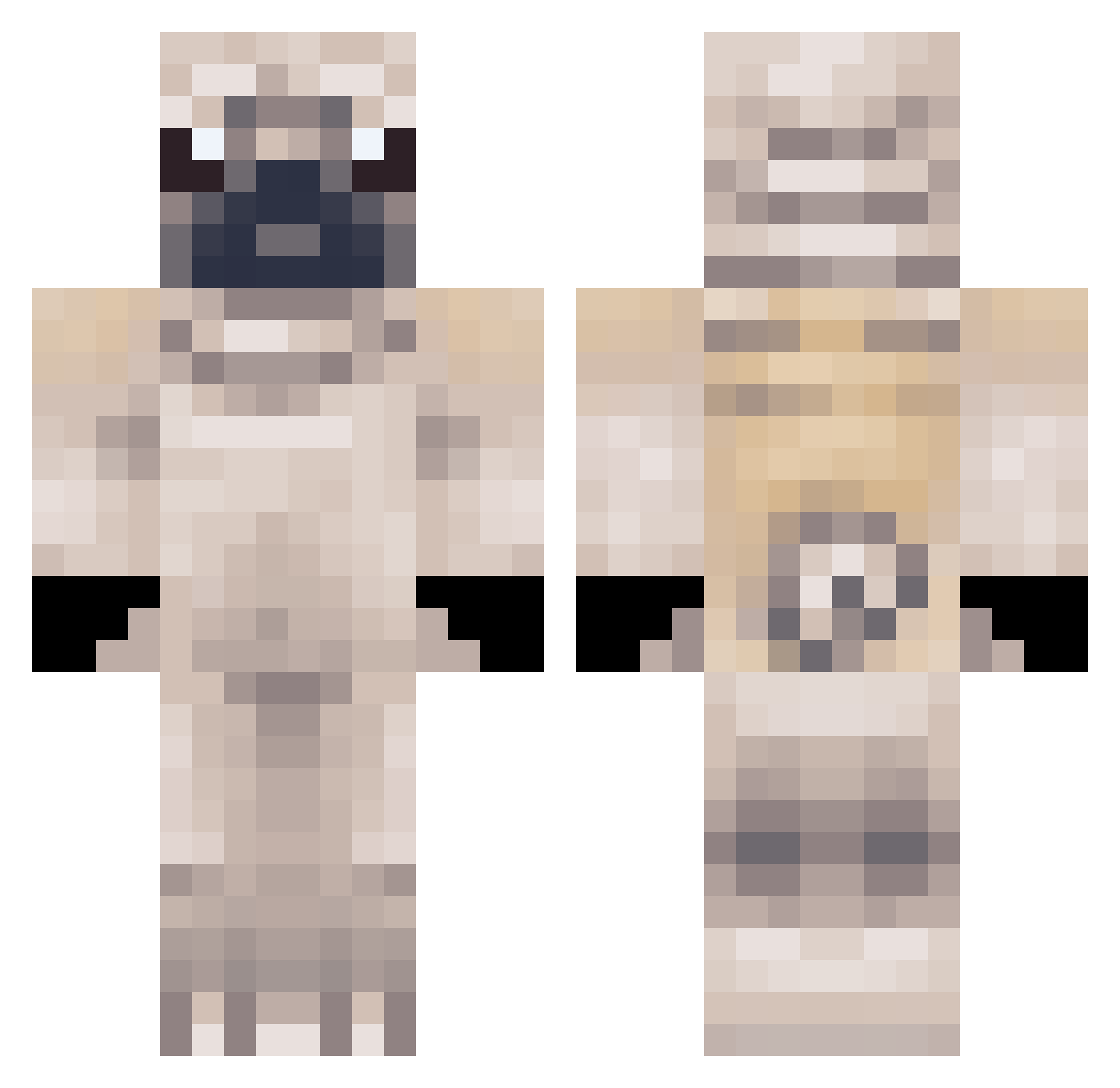 Pulmonary Minecraft skin, front and back view