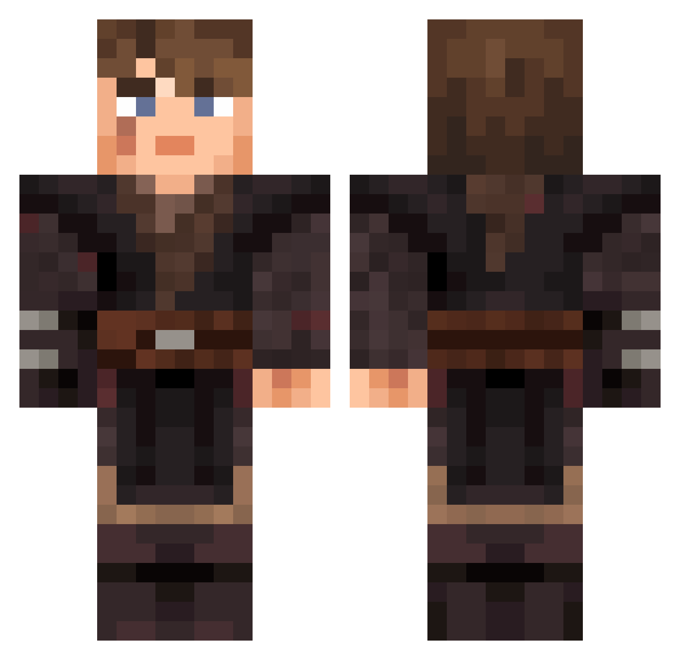 Defender88 Minecraft skin, front and back view