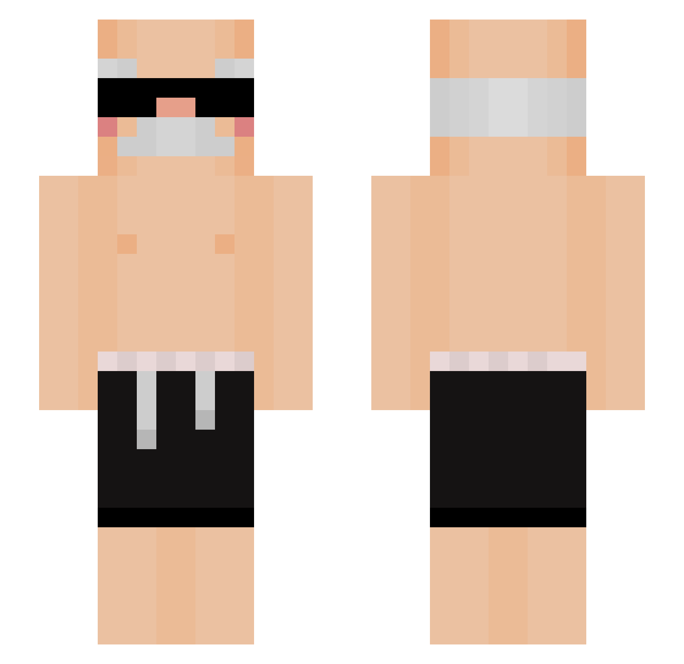 Finnadox Minecraft skin, front and back view
