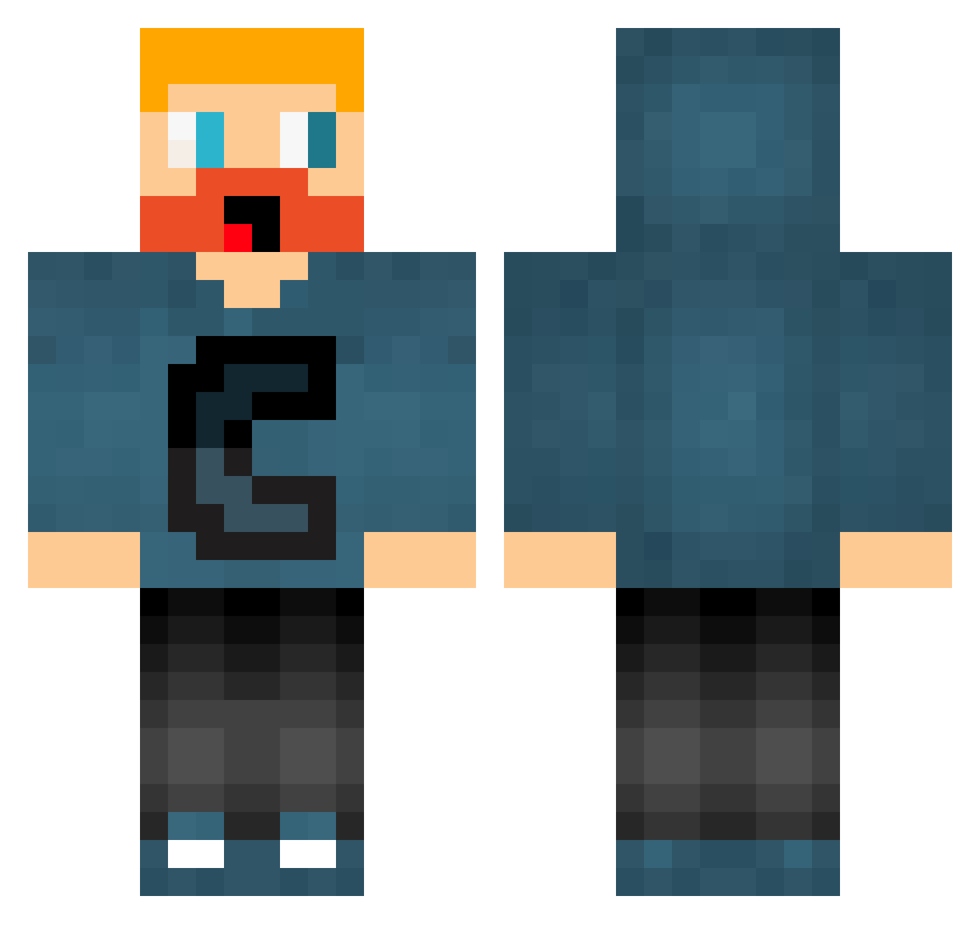 KeuningBadmuts Minecraft skin, front and back view