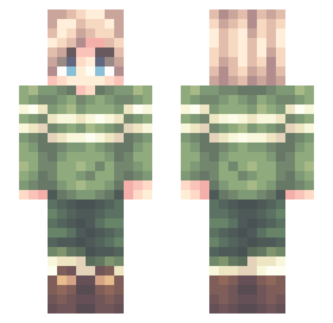 Arkchronel Minecraft skin, front and back view