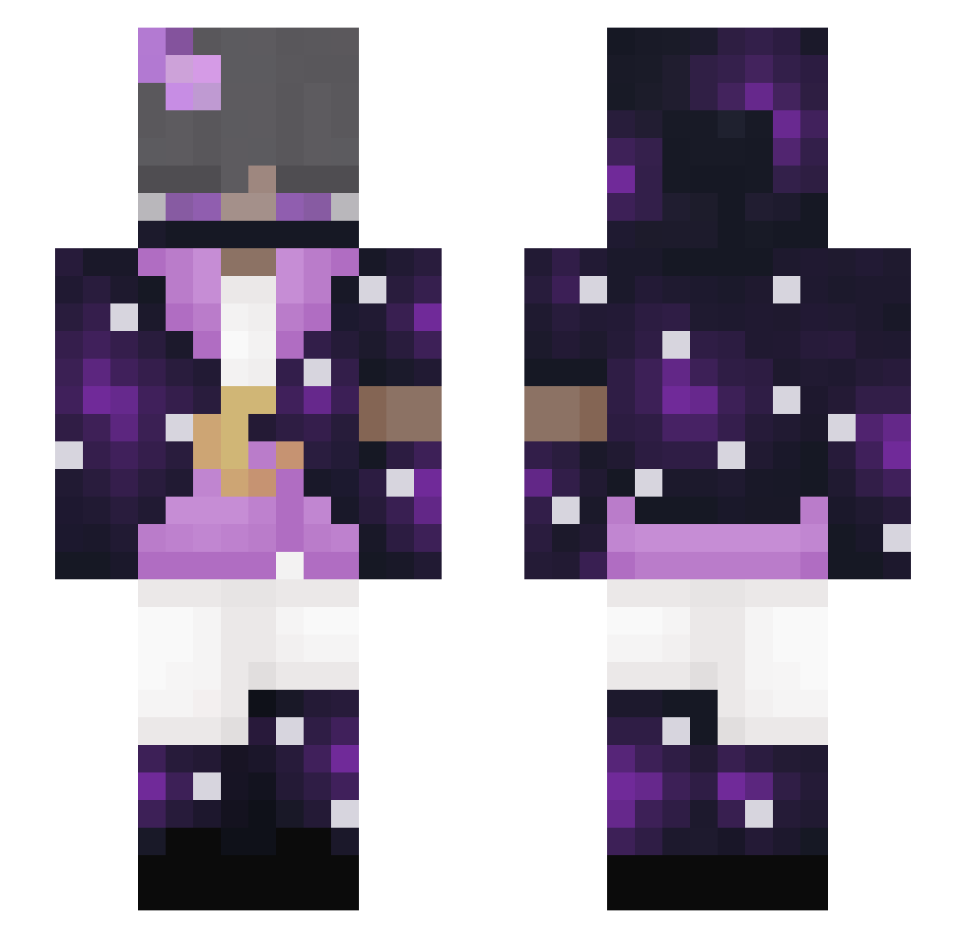 Itsukai Minecraft skin, front and back view