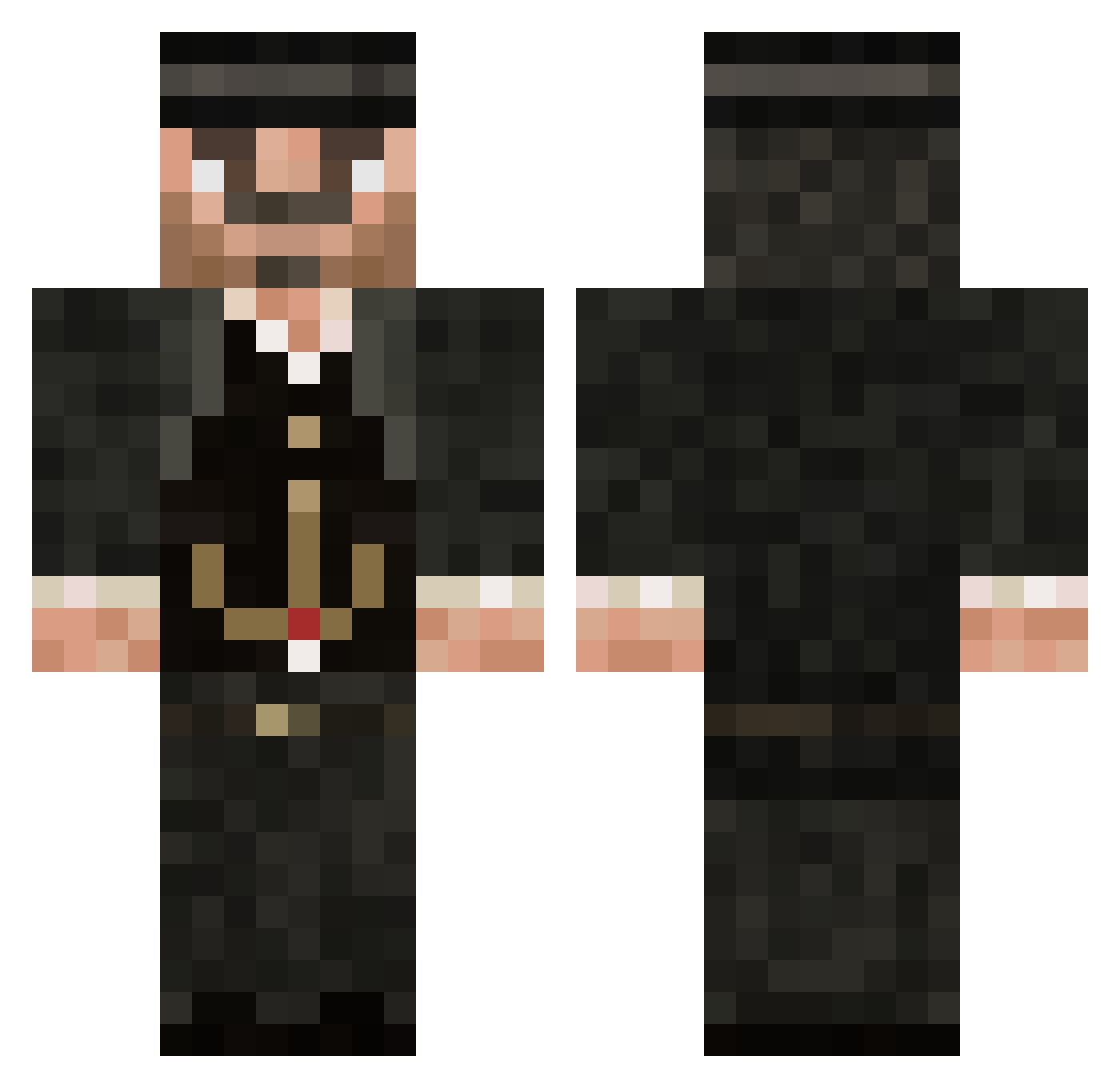 KMV17 Minecraft skin, front and back view