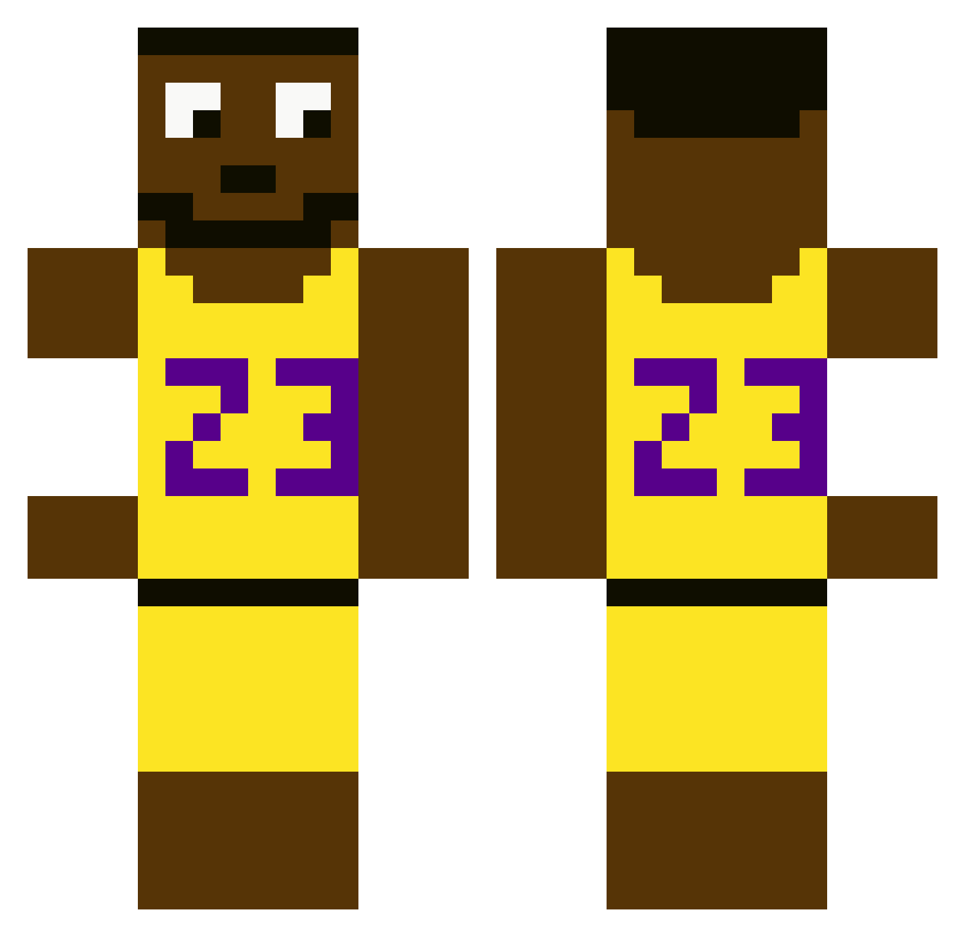 LeBron_James007 Minecraft skin, front and back view
