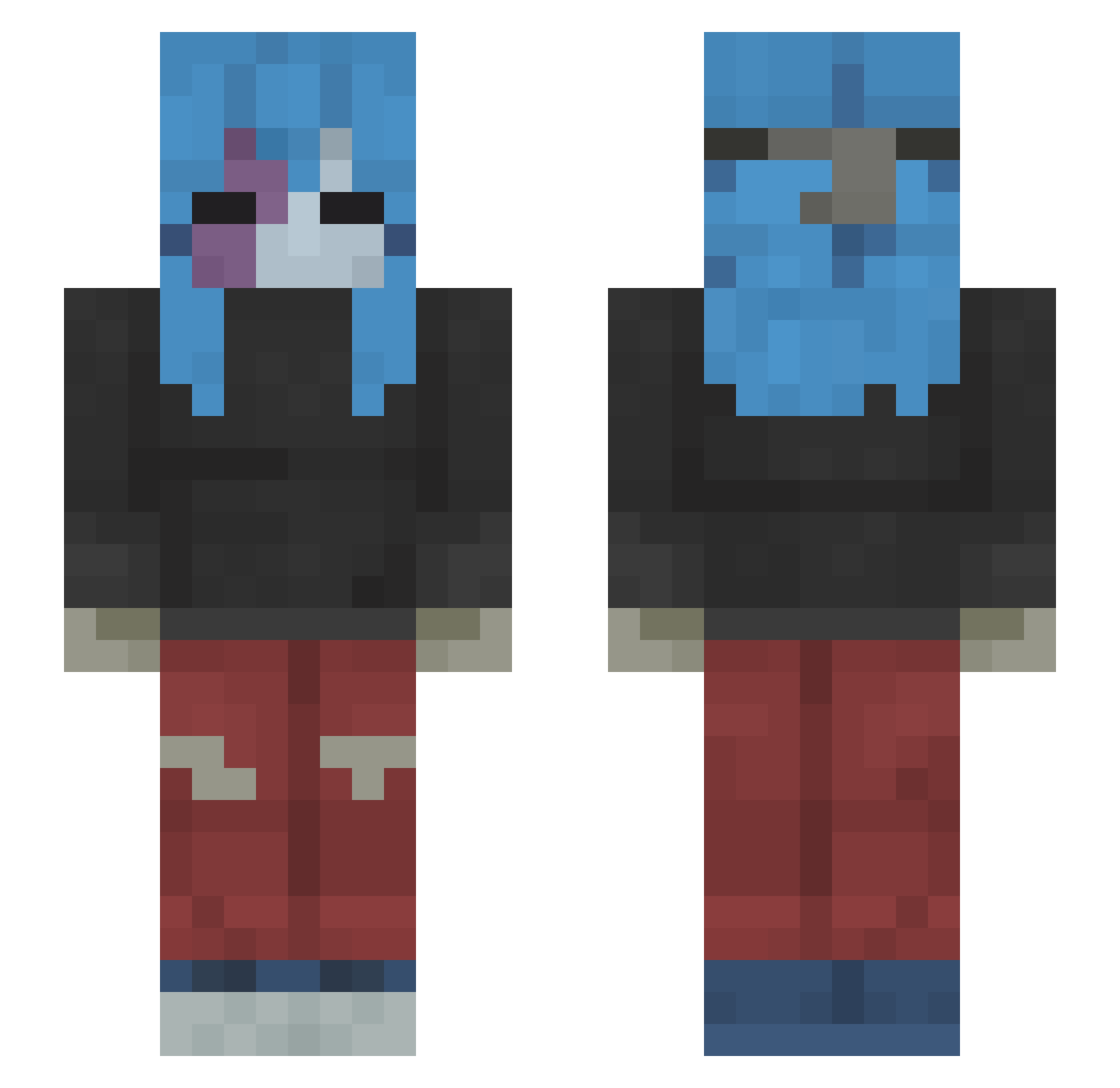 eddyhehe Minecraft skin, front and back view