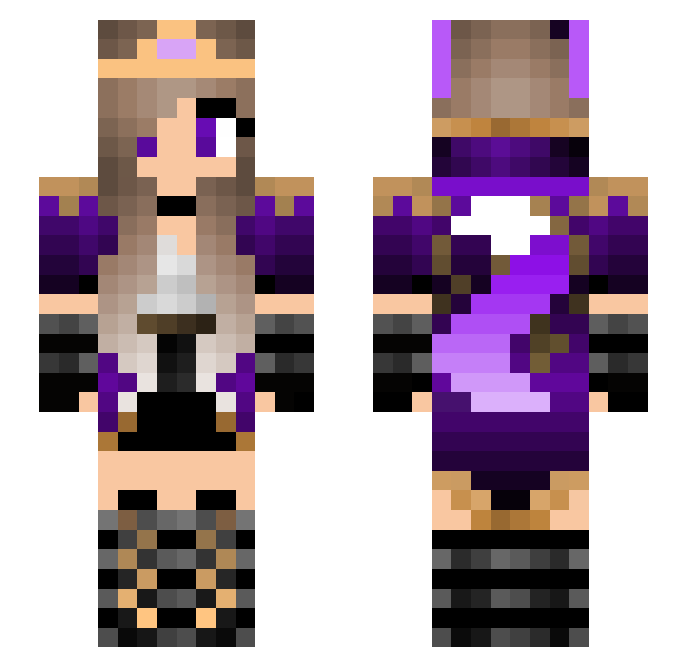 KittyGirl320 Minecraft skin, front and back view