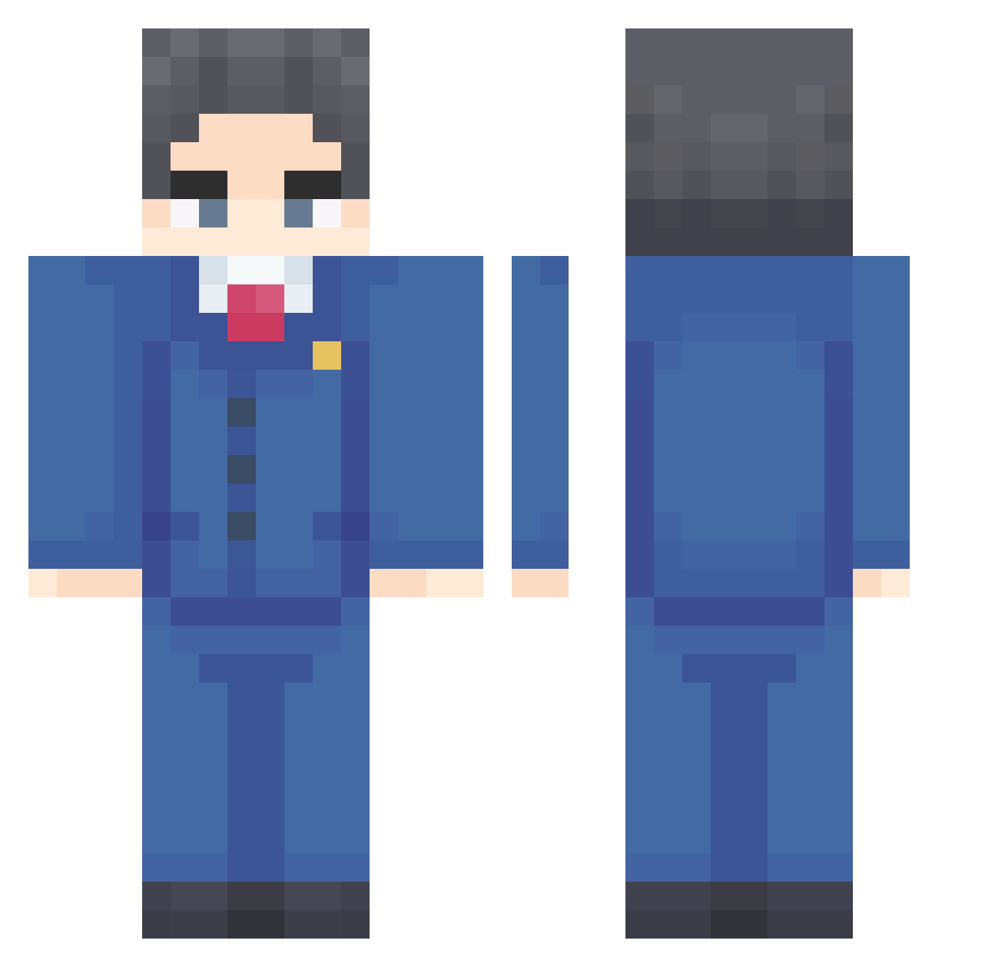 Lutniarz Minecraft skin, front and back view