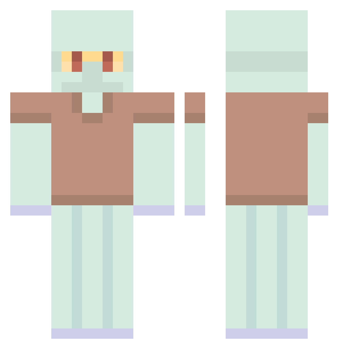 JENKEN Minecraft skin, front and back view