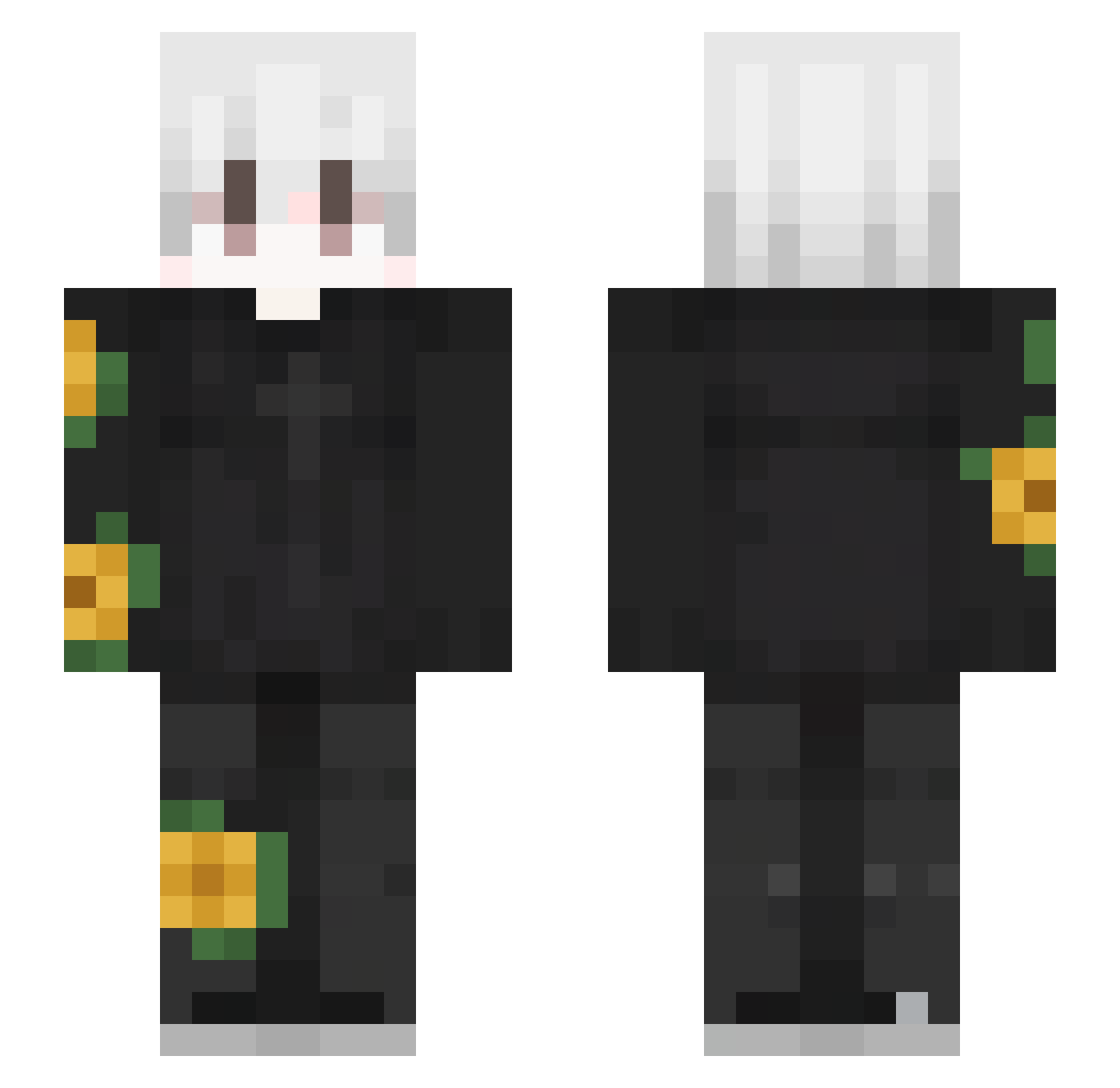 qwezzyy Minecraft skin, front and back view