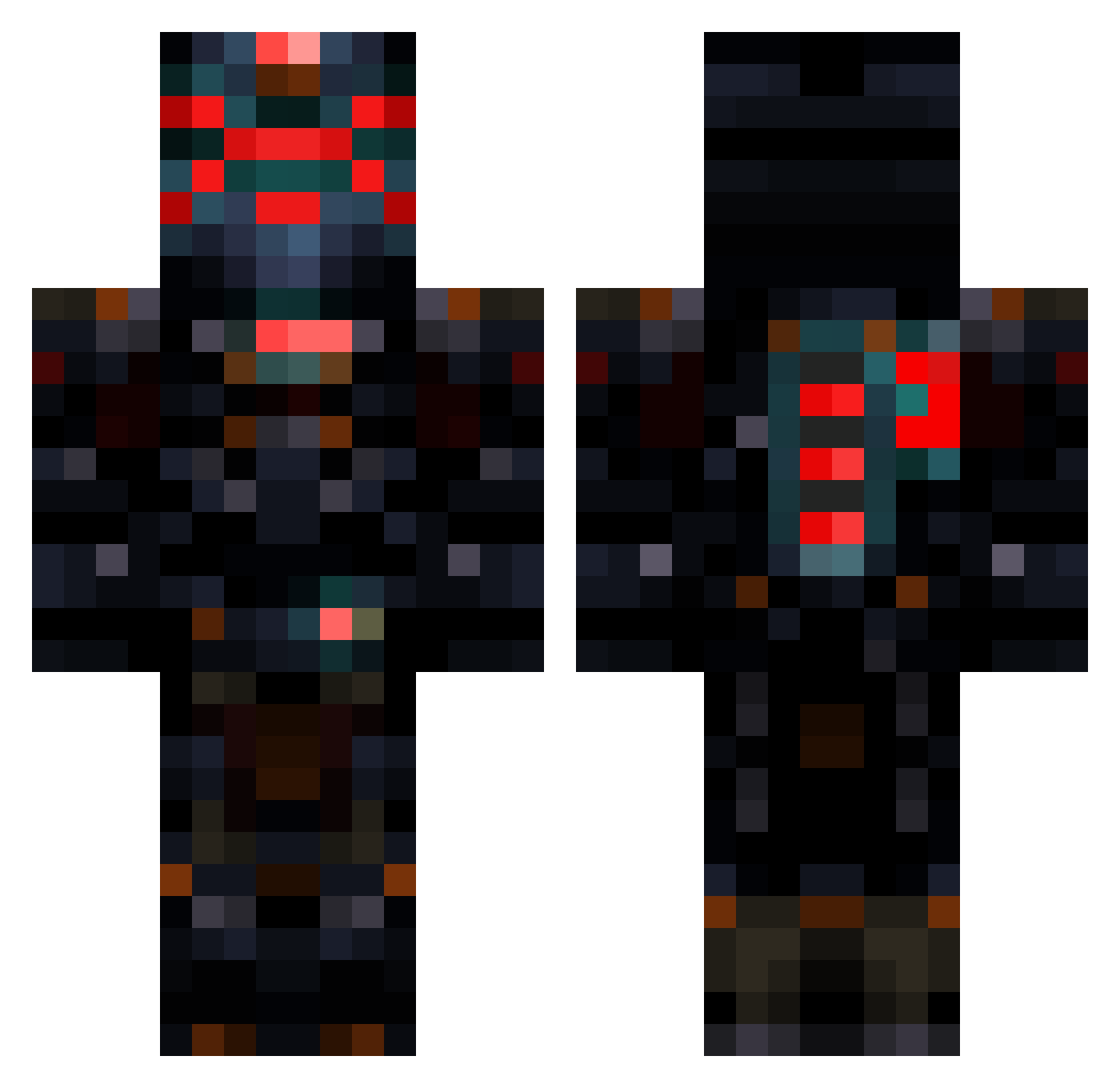 Shamefully Minecraft skin, front and back view