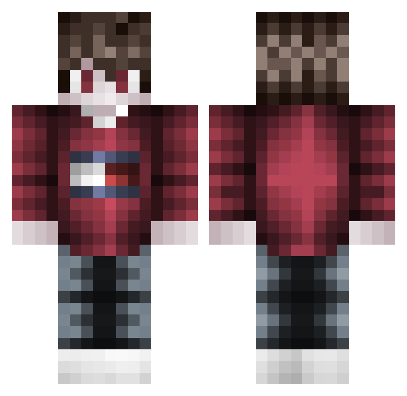 cloudig Minecraft skin, front and back view