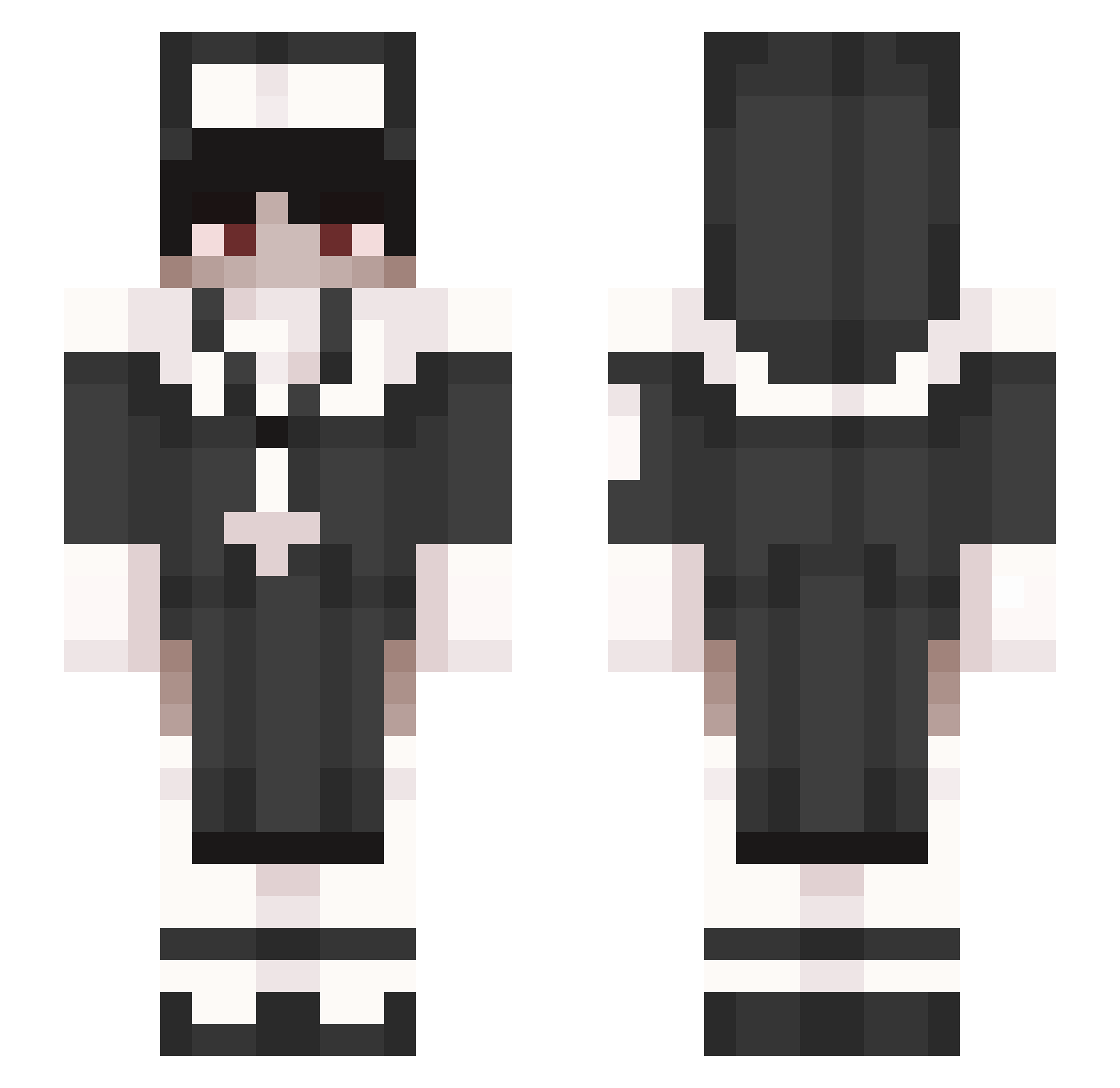 puhbii Minecraft skin, front and back view