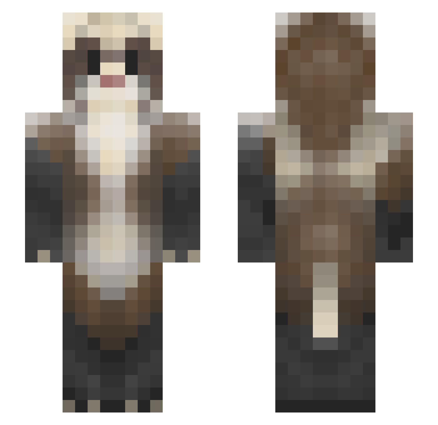 jammolammo Minecraft skin, front and back view