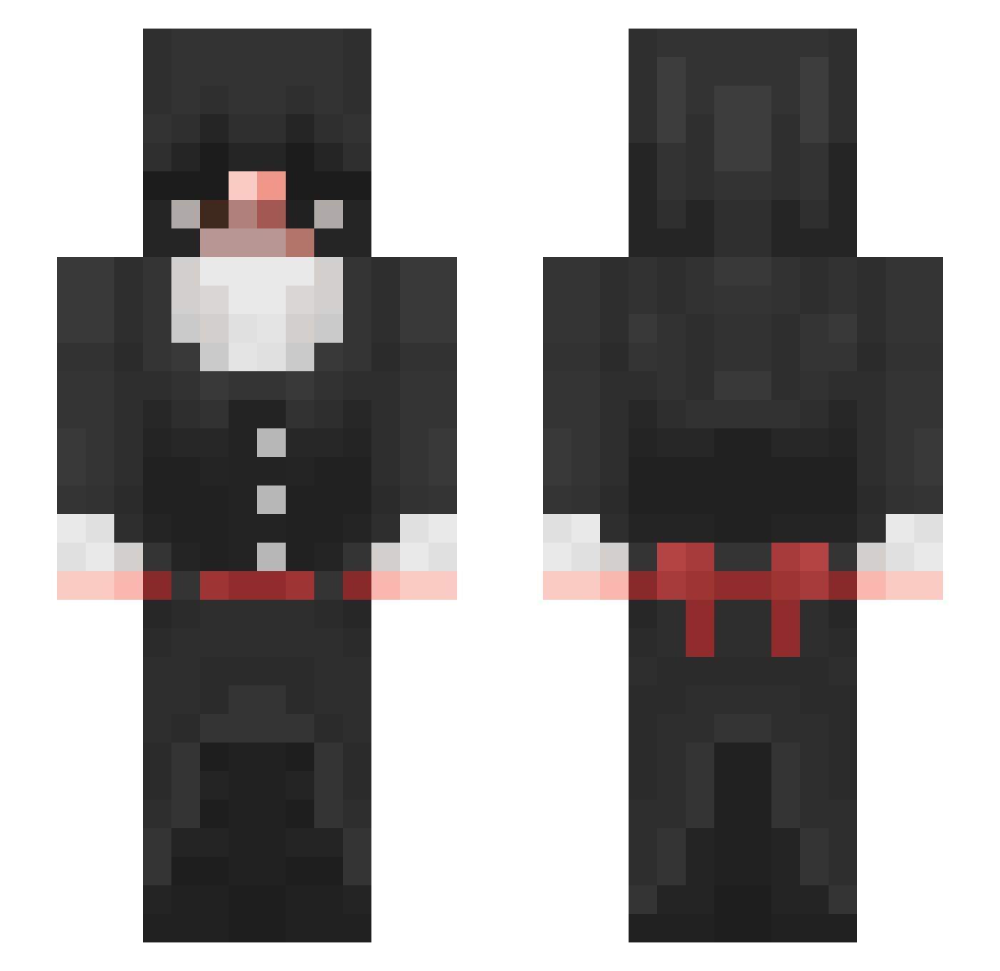 gothcows Minecraft skin, front and back view