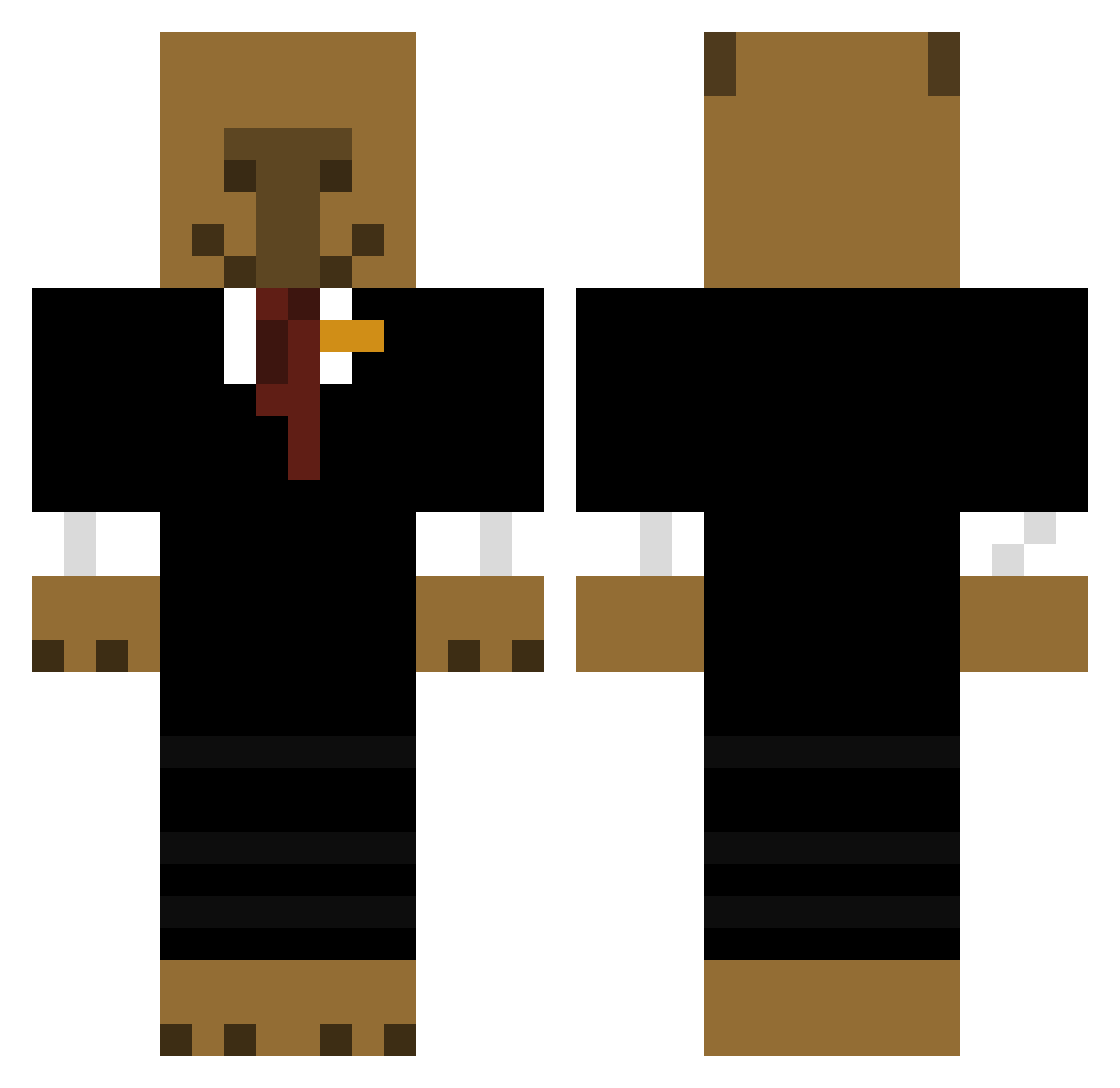 DerKekss Minecraft skin, front and back view