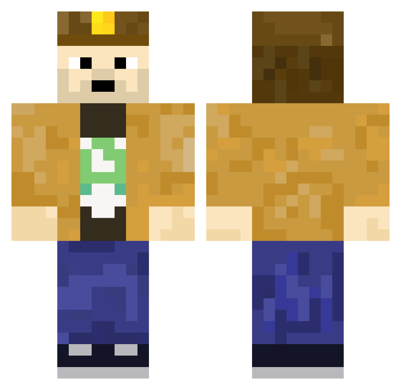 DazeMerch Minecraft skin, front and back view