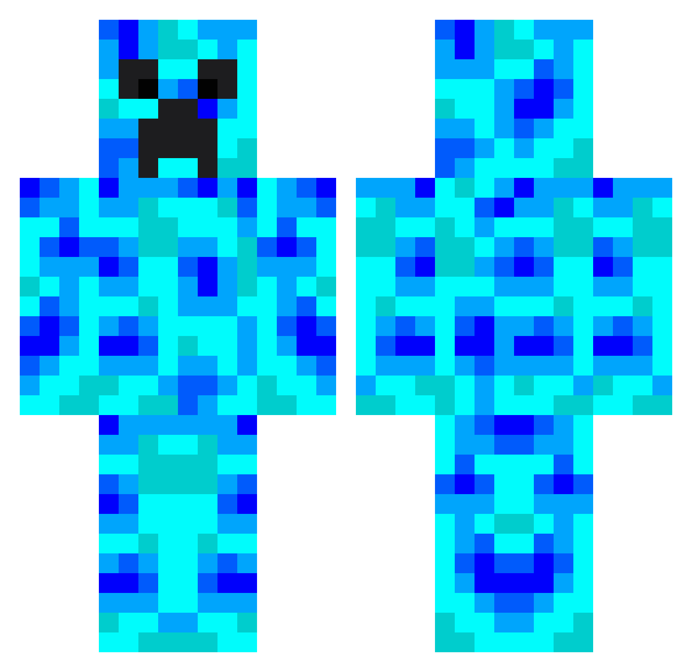 f4mou Minecraft skin, front and back view
