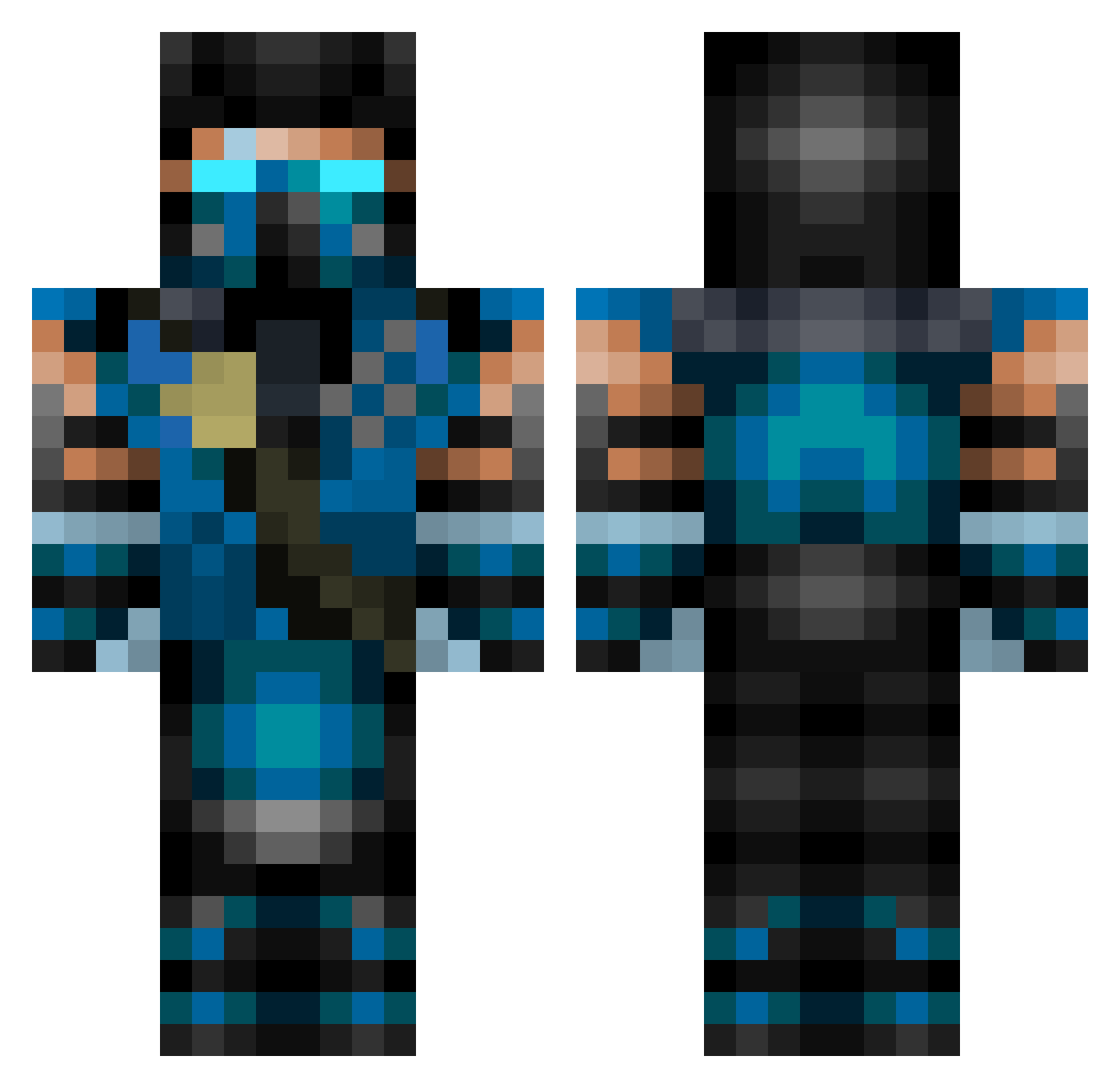 goan Minecraft skin, front and back view