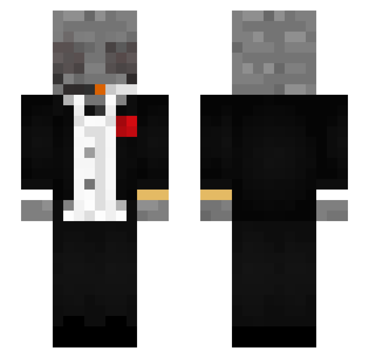 IchHoerStimmen Minecraft skin, front and back view