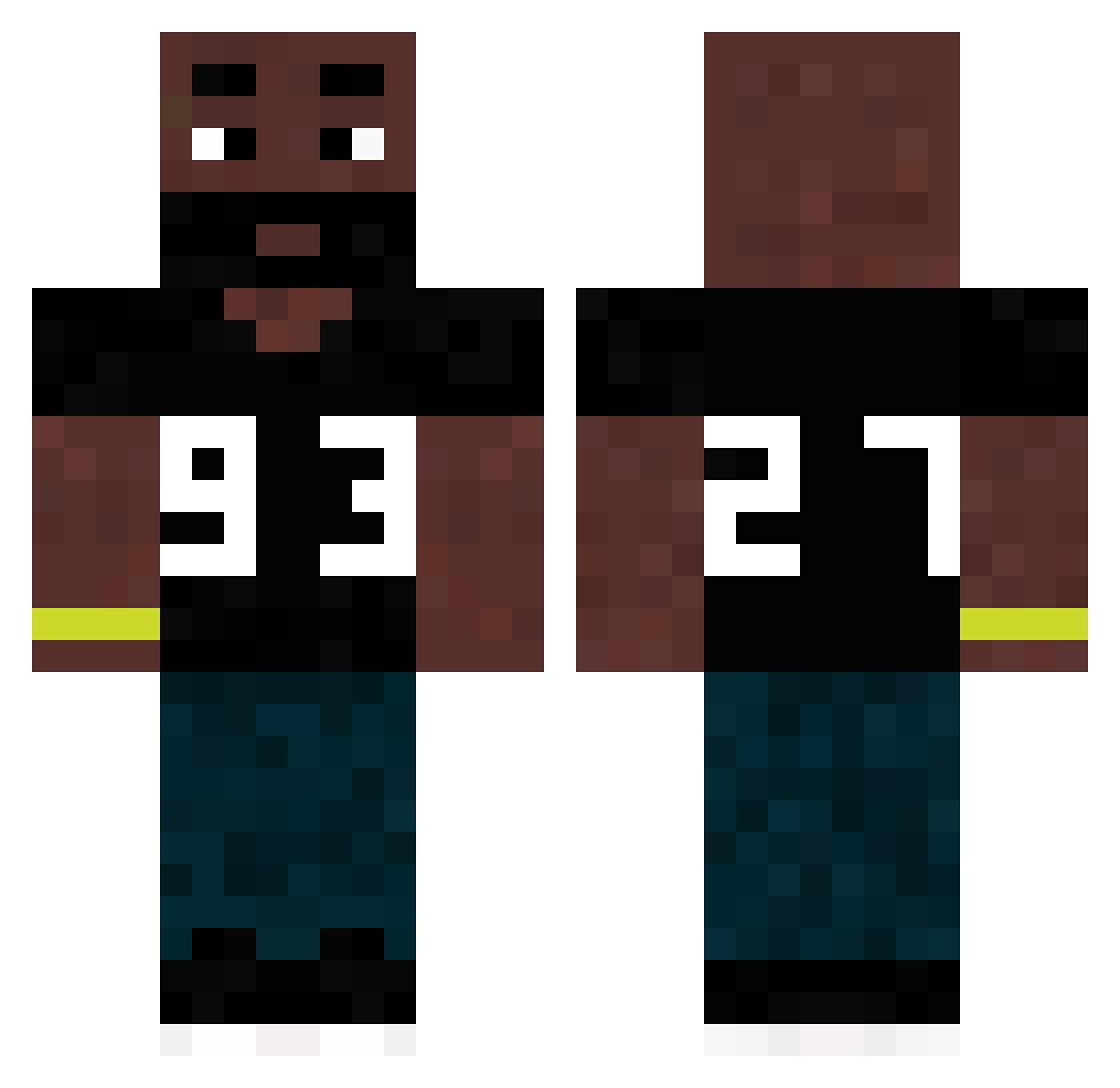 Miikaasaa Minecraft skin, front and back view