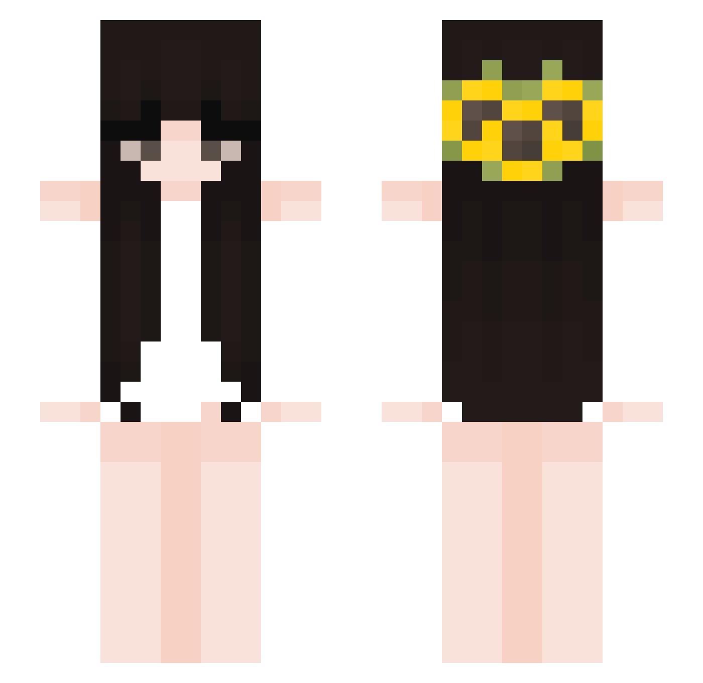 PPopular Minecraft skin, front and back view
