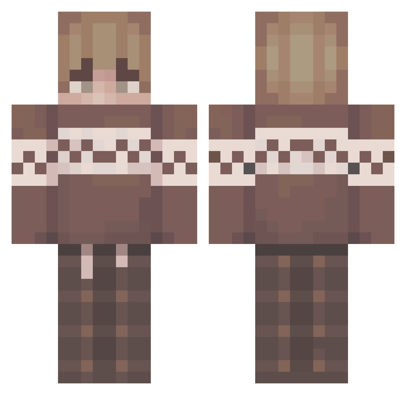 mrprettyrider Minecraft skin, front and back view
