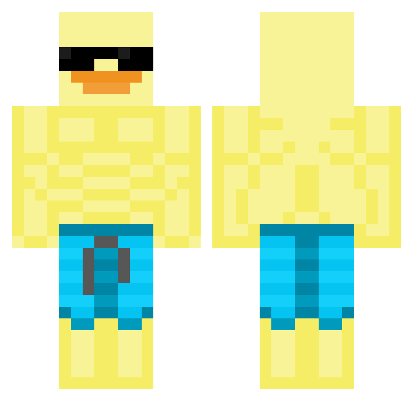 ESK69 Minecraft skin, front and back view