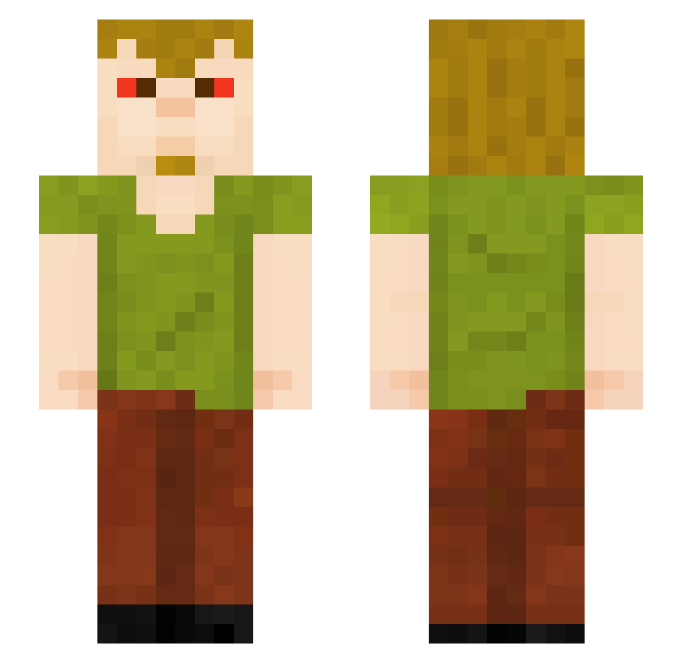 Jashands2 Minecraft skin, front and back view