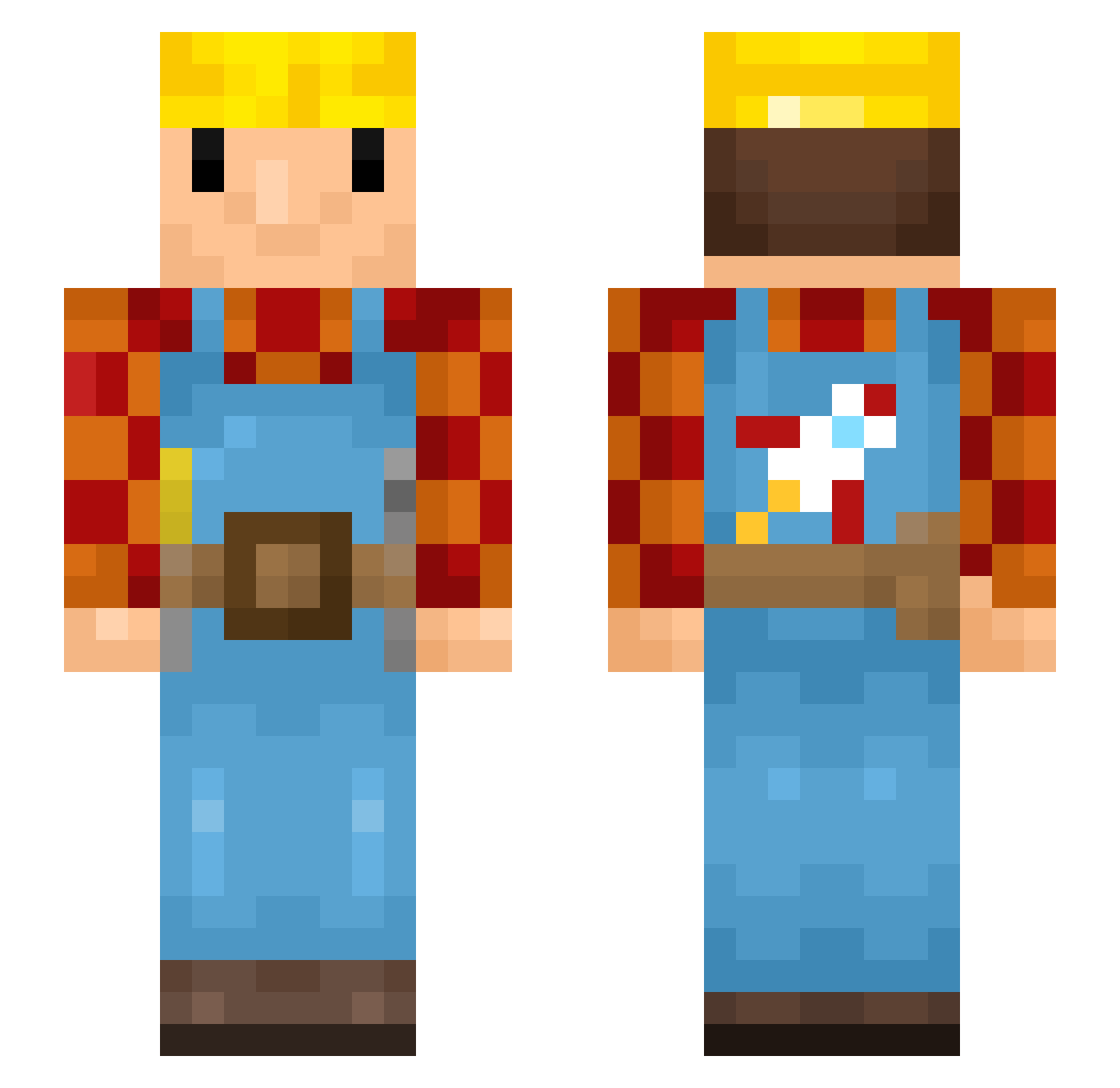 ShadySeal Minecraft skin, front and back view
