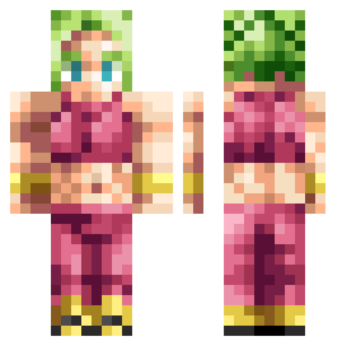 Techton1c Minecraft skin, front and back view