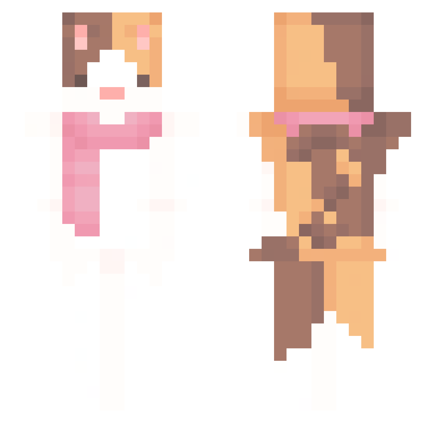 ezggg Minecraft skin, front and back view