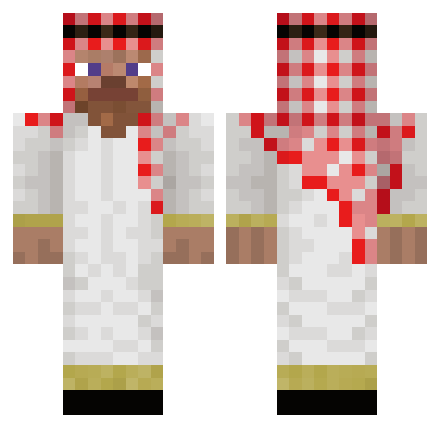halaldog Minecraft skin, front and back view