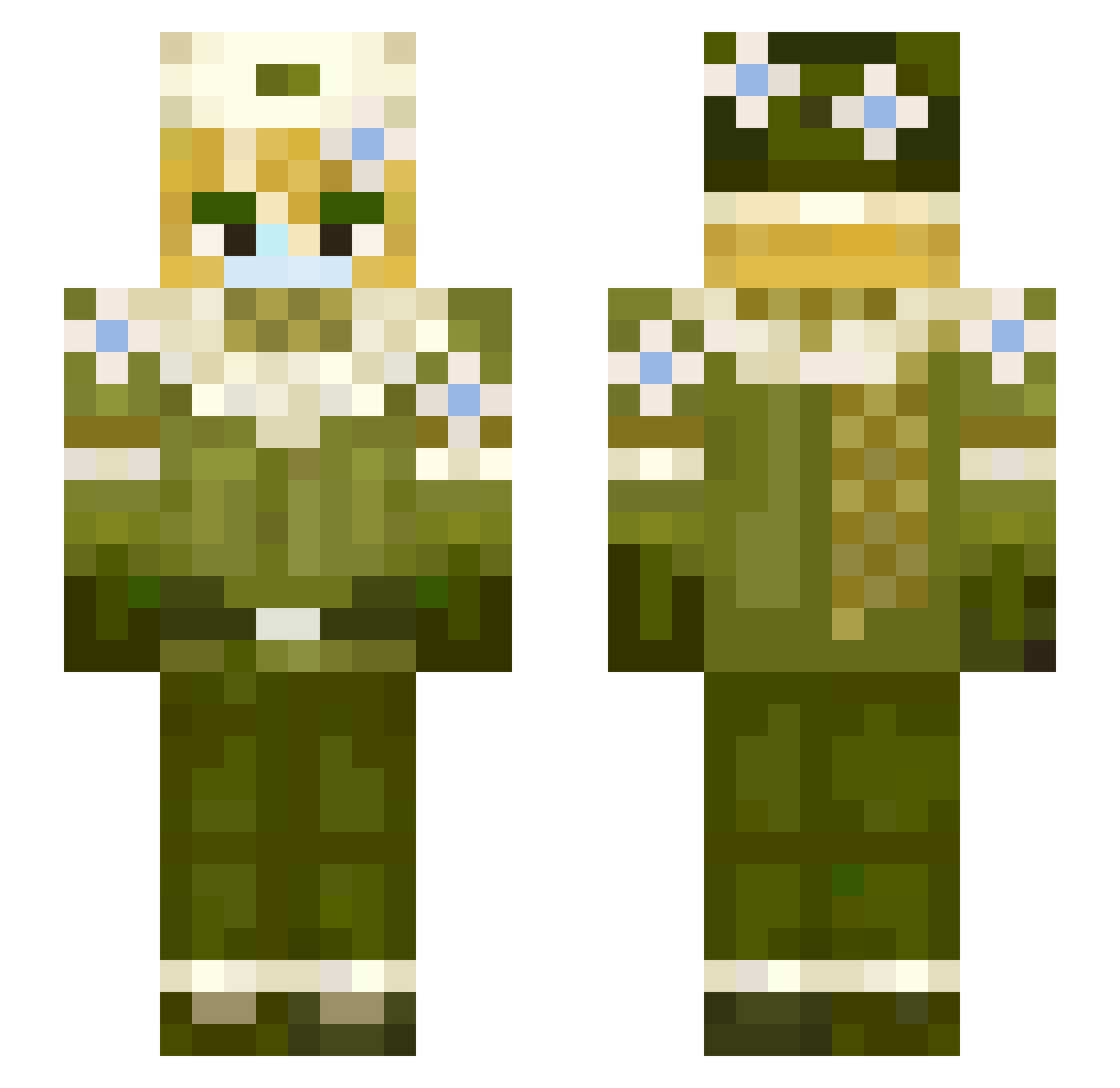 IslaMemorial Minecraft skin, front and back view