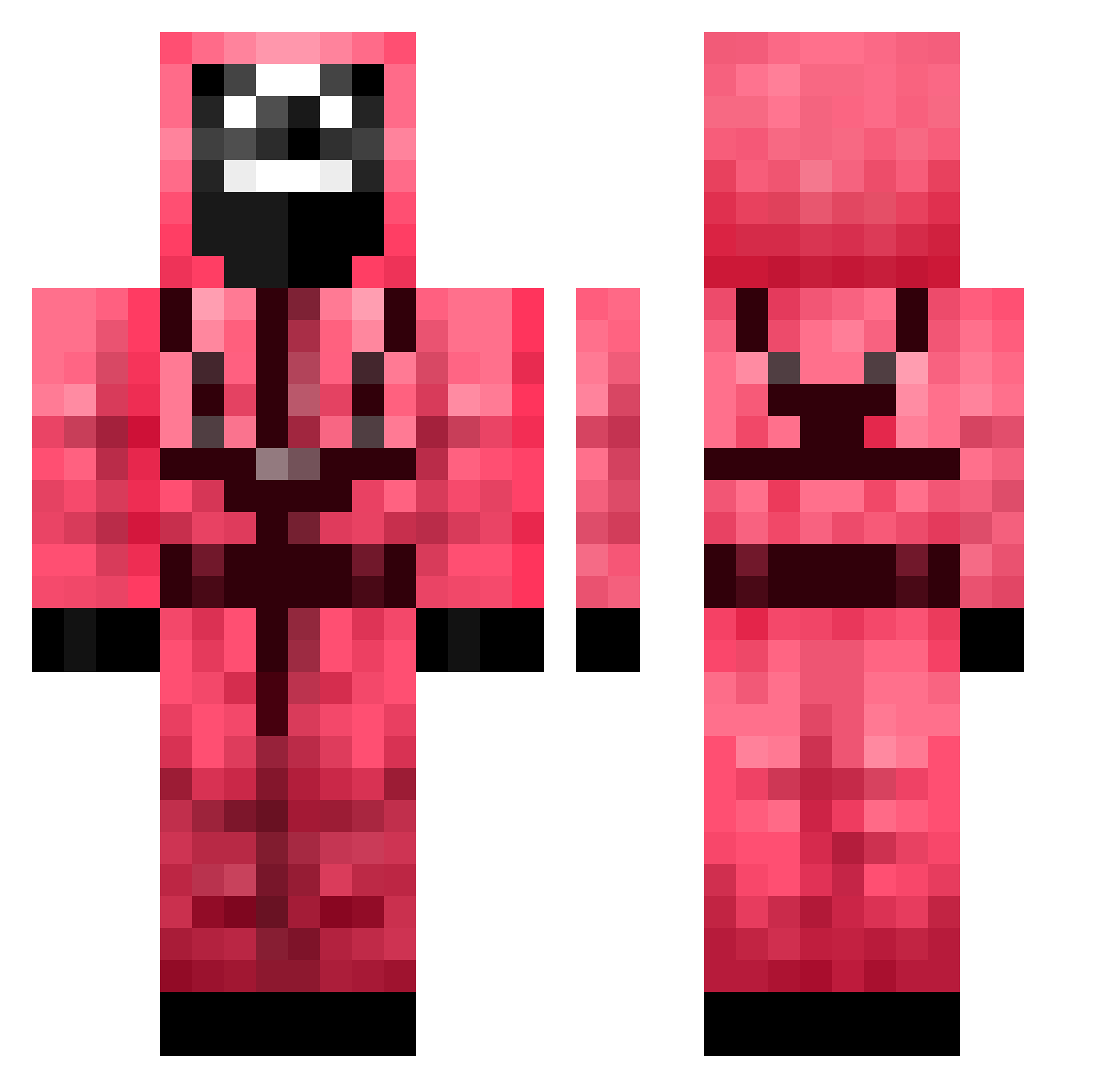 triangle Minecraft skin, front and back view