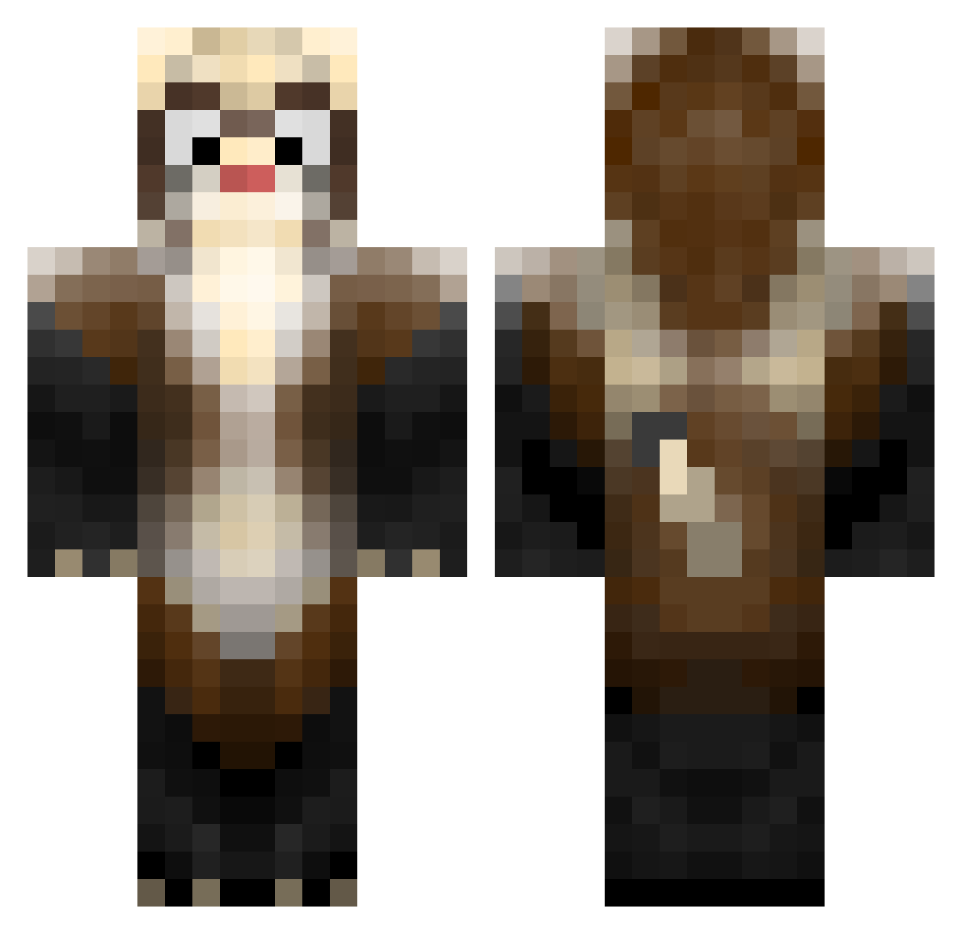 JongTheGod Minecraft skin, front and back view