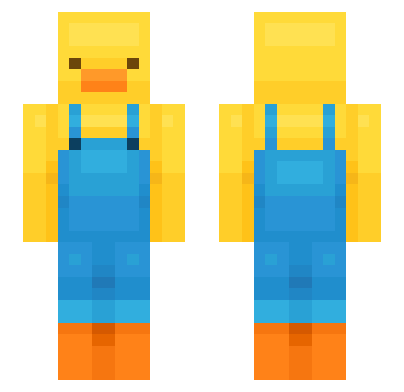 zilio0 Minecraft skin, front and back view