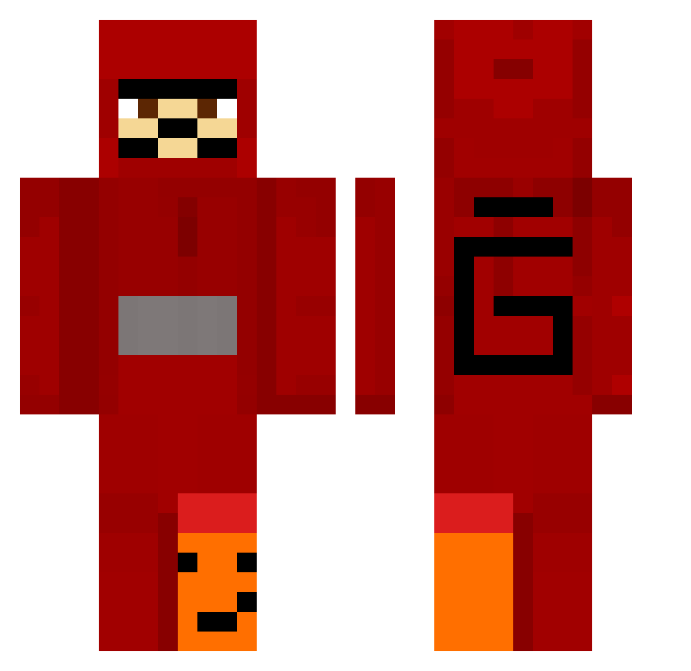 itsure Minecraft skin, front and back view