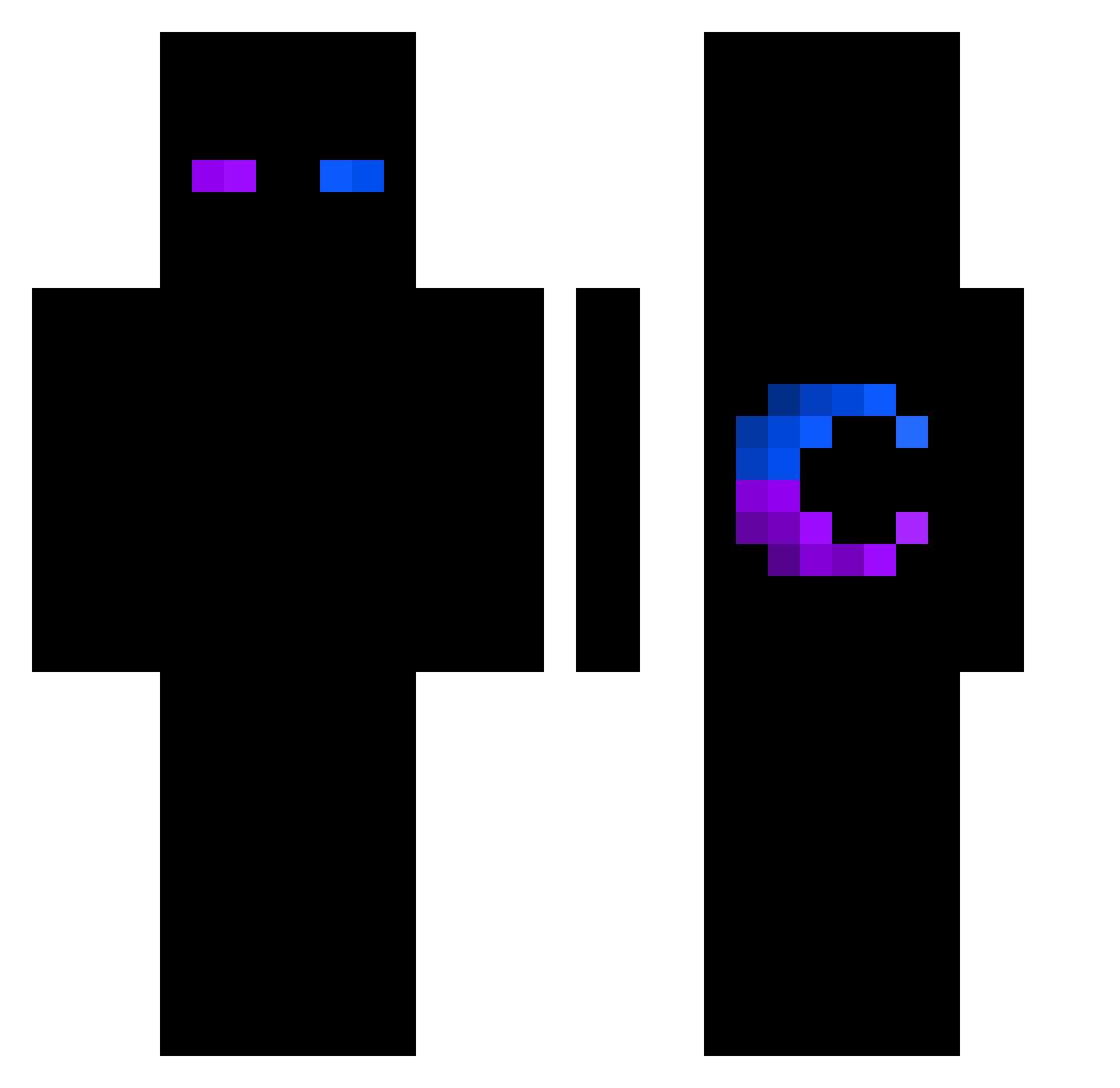 ItzRealMeCyber Minecraft skin, front and back view