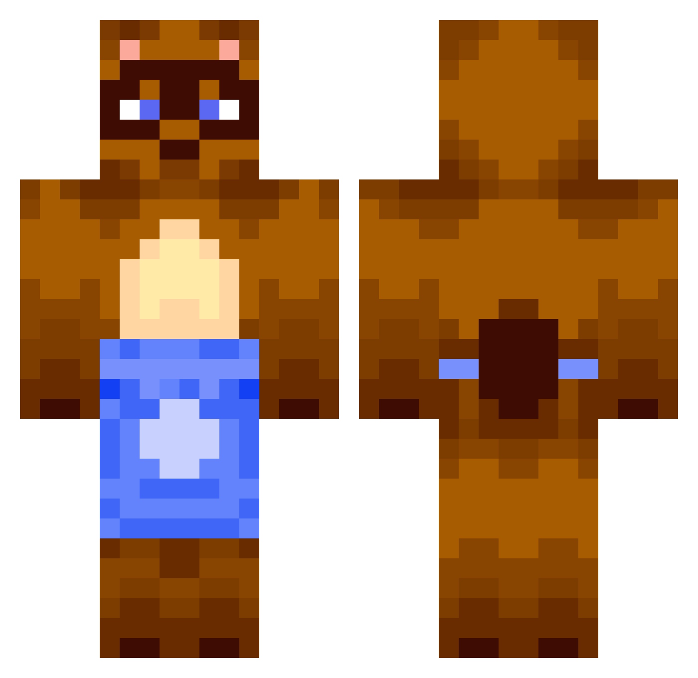 TimmyandTommy Minecraft skin, front and back view
