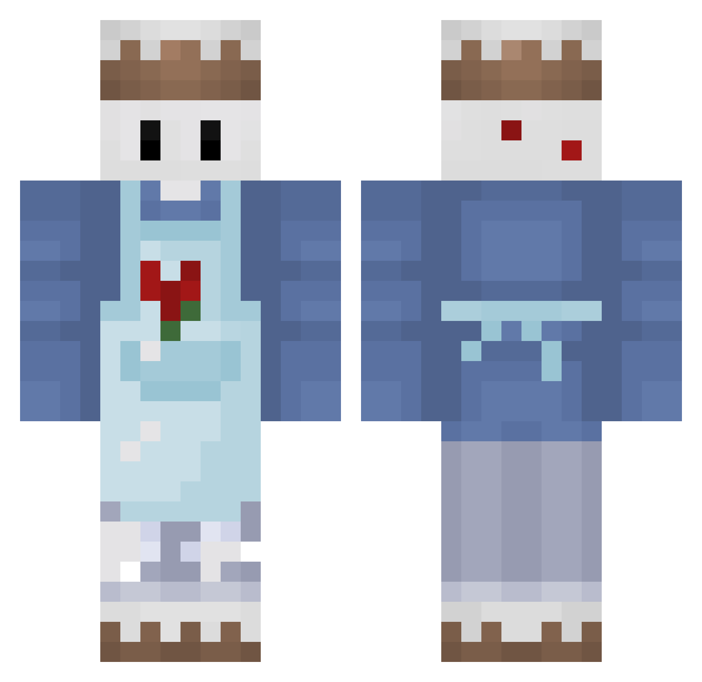Cake4Life Minecraft skin, front and back view