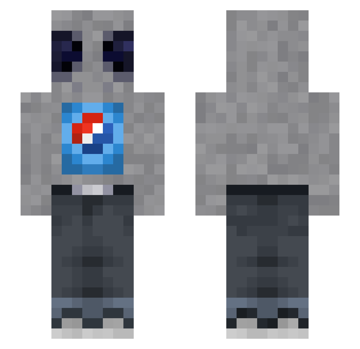 BigBoyZone Minecraft skin, front and back view