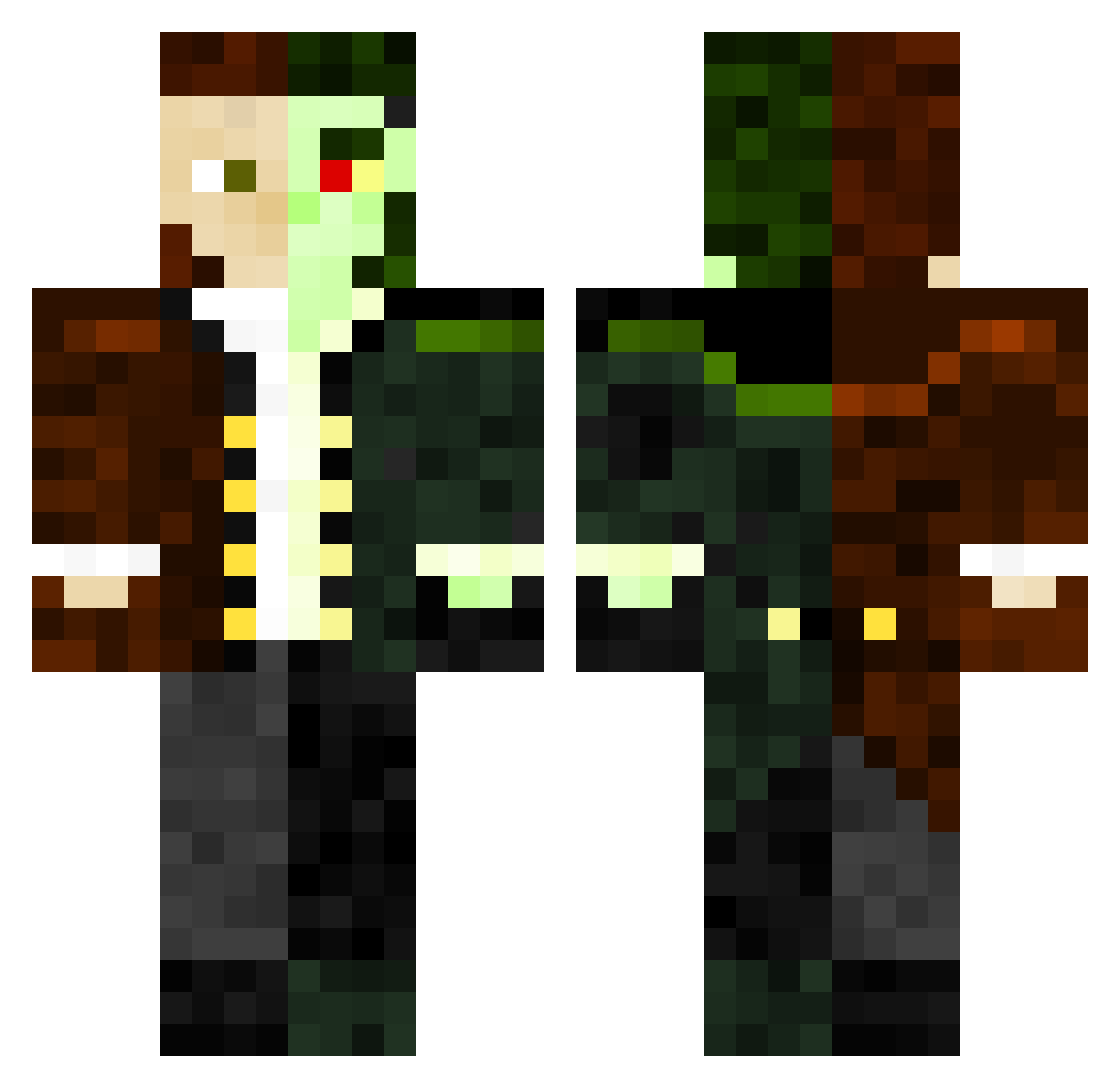 AckSipper Minecraft skin, front and back view
