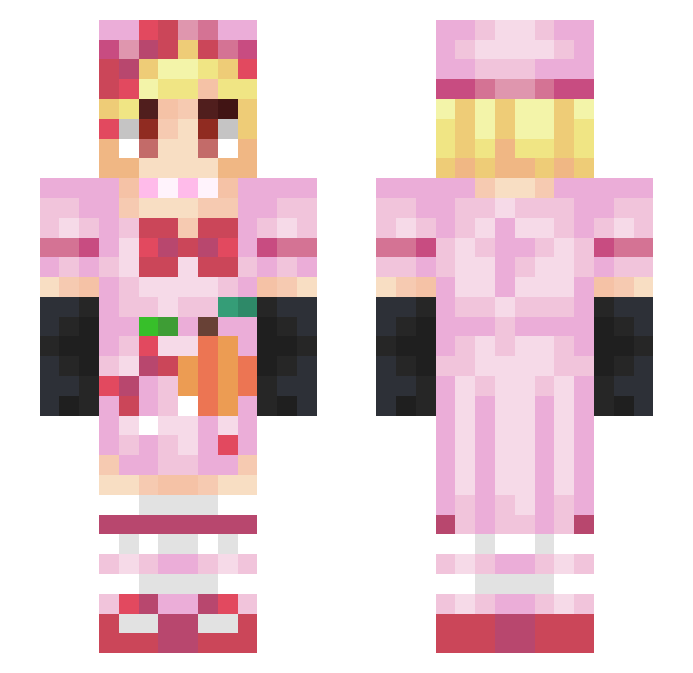 humble_haitian Minecraft skin, front and back view